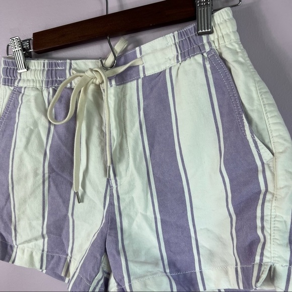 NWT American Eagle Outfitters Purple Stripe Cotton Drawstring Shortie Shorts XS - Picture 3 of 11